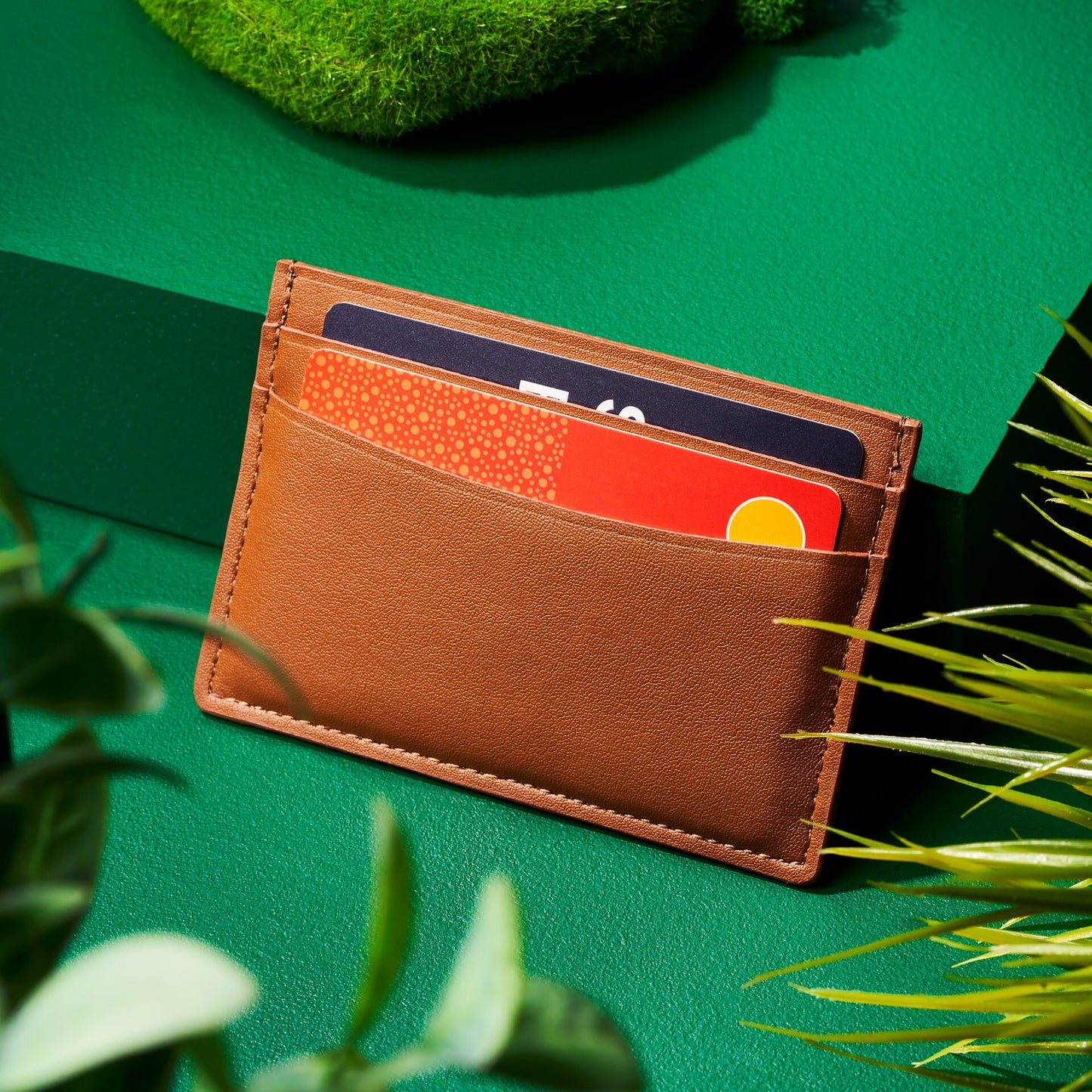 Personalised Double sided Vegan Leather Slim Business Credit Card Holder