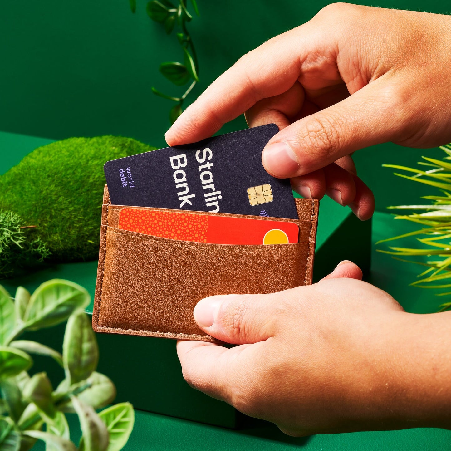 Personalised Double sided Vegan Leather Slim Business Credit Card Holder