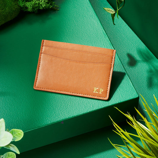 Personalised Double sided Vegan Leather Slim Business Credit Card Holder