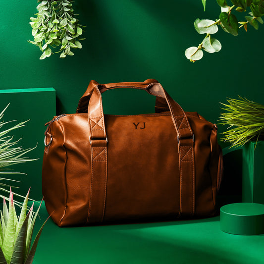 Personalised Vegan Leather Holdall Bag