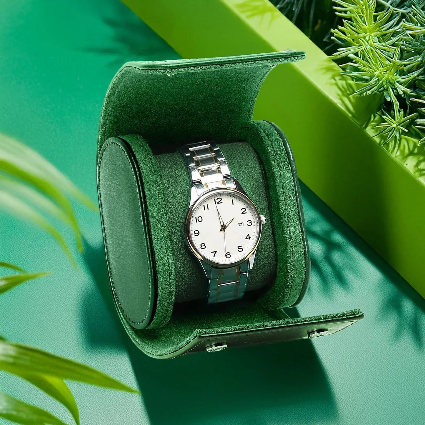 Personalized Vegan Leather Watch Case: Travel Watch Organizer